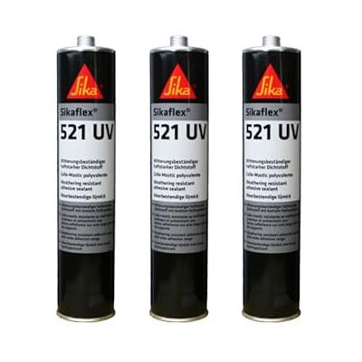Sika Sikaflex 521 UV Mastic - Gris clair - 3x300ml - Publicité Sika Sikaflex 521 UV Mastic - Gris clair - 3x300ml - Publicité