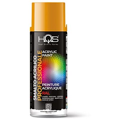 HQS High Quality Spray HQS Bombe de peinture acrylique, en aérosol, couleurs RAL, RAL 1007, jaune chrome - Publicité HQS High Quality Spray HQS Bombe de peinture acrylique, en aérosol, couleurs RAL, RAL 1007, jaune chrome - Publicité