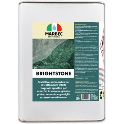 Marbec BRIGHTSTONE 5LT Protection anti-taches pour traitement effet mouillé spécifique pour marbre, granit, pierre, béton et terrazzo à faible absorption. Publicité Marbec BRIGHTSTONE 5LT Protection anti-taches pour traitement effet mouillé spécifique pour marbre, granit, pierre, béton et terrazzo à faible absorption. Publicité