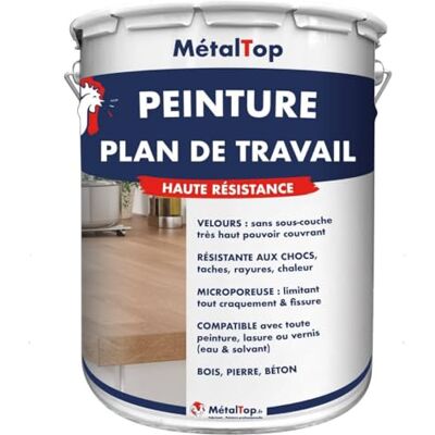 Metaltop Peinture Plan De Travail Blanc pur RAL 9010-1 L Adhérence et protection efficace contre l'humidité et taches du quotidien. Publicité Metaltop Peinture Plan De Travail Blanc pur RAL 9010-1 L Adhérence et protection efficace contre l'humidité et taches du quotidien. Publicité