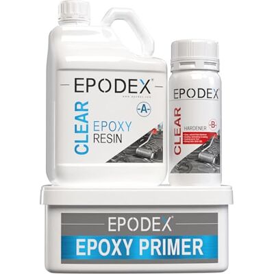 EPODEX Kit de résine époxy pour plateaux de table, plans de travail & surfaces Résine époxy disponible en différentes couleurs et motifs Kit de résine de coulée pour béton, chape, bois et plus - Publicité EPODEX Kit de résine époxy pour plateaux de table, plans de travail & surfaces Résine époxy disponible en différentes couleurs et motifs Kit de résine de coulée pour béton, chape, bois et plus - Publicité