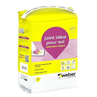 Weber joint integral, 5 kg, Gris perle, Mortier pour la réalisation de joint de carrelage hydrofugé idéal pour sol et carreaux rectifiés de largeur de 2 à 20 mm - Publicité Weber joint integral, 5 kg, Gris perle, Mortier pour la réalisation de joint de carrelage hydrofugé idéal pour sol et carreaux rectifiés de largeur de 2 à 20 mm - Publicité