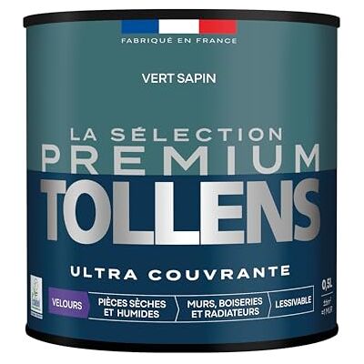 Tollens Peinture Couleur Murs, Boiseries & Radiateurs La Sélection Premium Pièces sèches et humides Ultra couvrante Ultra résistante Ecolabel Velours VERT SAPIN 0L5 = 6m² - Publicité Tollens Peinture Couleur Murs, Boiseries & Radiateurs La Sélection Premium Pièces sèches et humides Ultra couvrante Ultra résistante Ecolabel Velours VERT SAPIN 0L5 = 6m² - Publicité