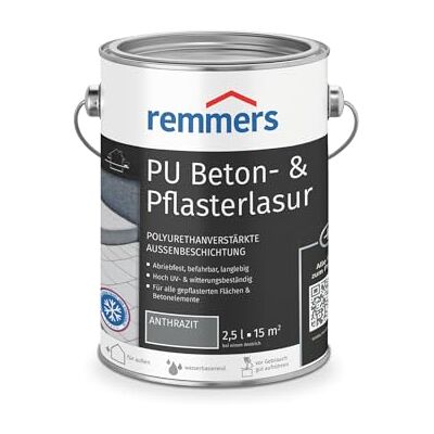 Remmers Revêtement PU pour béton et pavés anthracite, 2,5 litres, Peinture pour sol et béton, Lasure résistante à la lumière, pour pavés et supports minéraux - Publicité Remmers Revêtement PU pour béton et pavés anthracite, 2,5 litres, Peinture pour sol et béton, Lasure résistante à la lumière, pour pavés et supports minéraux - Publicité