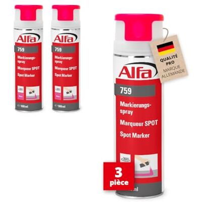 Alfa 759 Spray de marquage, 3 pièces, pink 500 ml (Marqueur SPOT) en couleurs néon pour des marquages longue durée - Publicité Alfa 759 Spray de marquage, 3 pièces, pink 500 ml (Marqueur SPOT) en couleurs néon pour des marquages longue durée - Publicité