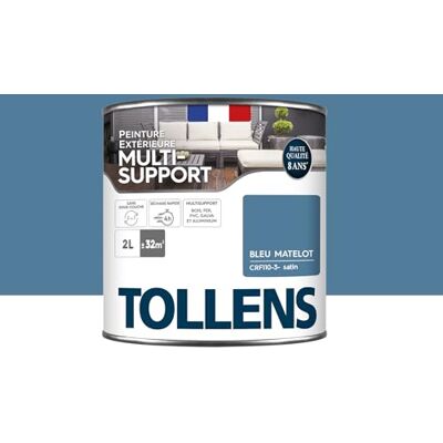 Tollens Peinture extérieure multisupport Ultra résistante Haute qualité Satin Bleu Matelot 2L = 28m2 - Publicité Tollens Peinture extérieure multisupport Ultra résistante Haute qualité Satin Bleu Matelot 2L = 28m2 - Publicité