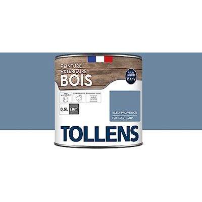 Tollens Peinture extérieure bois 2 en 1 Ultra Résistante Finition Satin Laque Riche en Résine Pour Toute Boiserie Extérieure Sans Sous-Couche Satin Bleu Provence 0,5L = 8m2 - Publicité Tollens Peinture extérieure bois 2 en 1 Ultra Résistante Finition Satin Laque Riche en Résine Pour Toute Boiserie Extérieure Sans Sous-Couche Satin Bleu Provence 0,5L = 8m2 - Publicité