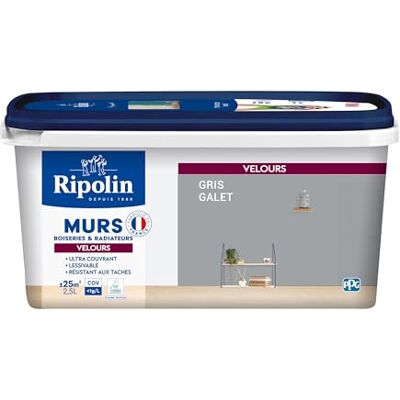 RIPOLIN Peinture Intérieure Multi-Supports Ultra Couvrante Gris Galet 2,5 L - Publicité RIPOLIN Peinture Intérieure Multi-Supports Ultra Couvrante Gris Galet 2,5 L - Publicité