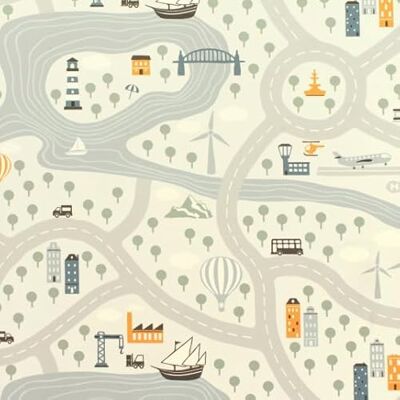 Decoweb Sol Vinyle Style Chambre Enfants Circuit de Voiture Clair Rouleau de 3.00m x 5m - Publicité Decoweb Sol Vinyle Style Chambre Enfants Circuit de Voiture Clair Rouleau de 3.00m x 5m - Publicité