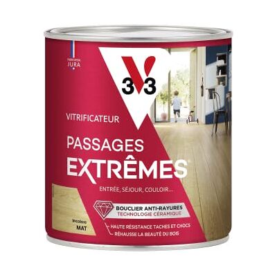 V33 Passages Extrêmes Bois Vitrificateur - Mat - 750ml - Vitrificateur - Publicité V33 Passages Extrêmes Bois Vitrificateur - Mat - 750ml - Vitrificateur - Publicité