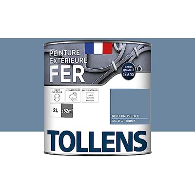 Tollens Peinture extérieure fer 2 en 1 Ultra Résistante Protection antirouille Laque Riche en Résine Sans Sous-Couche Entretien Facile Brillant Bleu Provence 2L = 32m2 - Publicité Tollens Peinture extérieure fer 2 en 1 Ultra Résistante Protection antirouille Laque Riche en Résine Sans Sous-Couche Entretien Facile Brillant Bleu Provence 2L = 32m2 - Publicité