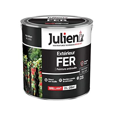 JULIEN - Fer métal anti rouille noir - RAL 9005 - 2L - Peinture - Publicité JULIEN - Fer métal anti rouille noir - RAL 9005 - 2L - Peinture - Publicité