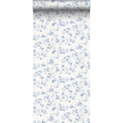 Sanders & Sanders papier peint fleurs bleu et blanc cassé 53 cm x 10 m - Publicité Sanders & Sanders papier peint fleurs bleu et blanc cassé 53 cm x 10 m - Publicité