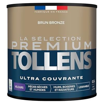 Tollens Peinture Couleur Murs, Boiseries & Radiateurs La Sélection Premium Pièces sèches et humides Ultra couvrante Ultra résistante Ecolabel Velours BRUN BRONZE 0L5 = 6m² - Publicité Tollens Peinture Couleur Murs, Boiseries & Radiateurs La Sélection Premium Pièces sèches et humides Ultra couvrante Ultra résistante Ecolabel Velours BRUN BRONZE 0L5 = 6m² - Publicité
