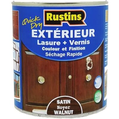 Rustins Extérieur lasure + Vernis pour bois séchage rapide Noyer fini Satiné 15m²/L 500ml (ESWA500FR) - Publicité Rustins Extérieur lasure + Vernis pour bois séchage rapide Noyer fini Satiné 15m²/L 500ml (ESWA500FR) - Publicité