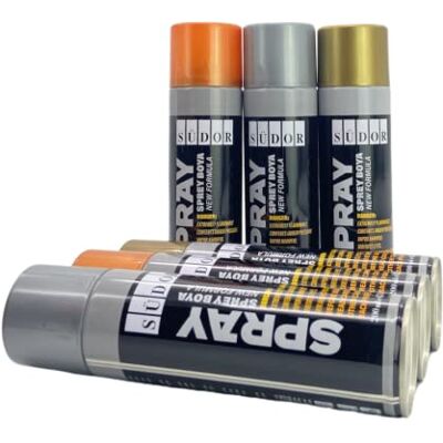 Bastelzone Lot de 6 bombes de peinture métallisée en aérosol de 200 ml chacune, à séchage rapide, pour bois, pierre, mur, métal, verre - Publicité Bastelzone Lot de 6 bombes de peinture métallisée en aérosol de 200 ml chacune, à séchage rapide, pour bois, pierre, mur, métal, verre - Publicité