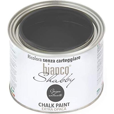 biancoShabby - Gris anthracite - 500 ml - Peinture - Publicité biancoShabby - Gris anthracite - 500 ml - Peinture - Publicité