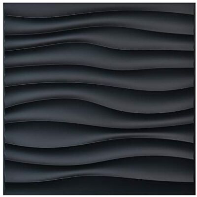 Art3d Lot de 12 Panneaux Ondulés en PVC, Panneaux Muraux 3D pour Décoration Murale Intérieure, 50×50cm, 3㎡, Noir - Publicité Art3d Lot de 12 Panneaux Ondulés en PVC, Panneaux Muraux 3D pour Décoration Murale Intérieure, 50×50cm, 3㎡, Noir - Publicité