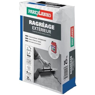 Parexlanko Mortier de sol Ragréage Extérieur Gris Préparation des supports en ciment Autonivelant Idéal terrasse, balcon, garage 25kg - Publicité Parexlanko Mortier de sol Ragréage Extérieur Gris Préparation des supports en ciment Autonivelant Idéal terrasse, balcon, garage 25kg - Publicité