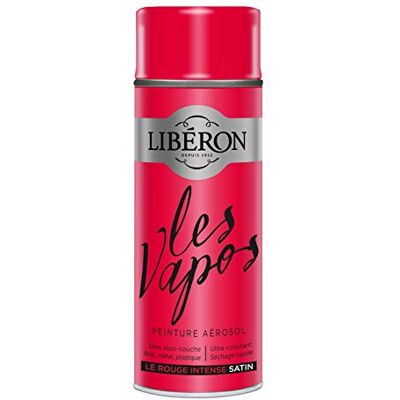 Libéron Peinture aérosol Les vapos, Le Rouge Intense Satin, 400ML - Publicité Libéron Peinture aérosol Les vapos, Le Rouge Intense Satin, 400ML - Publicité