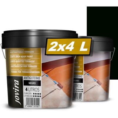 Jovira Pinturas - Impermeabilizante Antigoteras Terrazas - Noir - 2x5 Kilos - Revêtement hydrofuge - Publicité Jovira Pinturas - Impermeabilizante Antigoteras Terrazas - Noir - 2x5 Kilos - Revêtement hydrofuge - Publicité