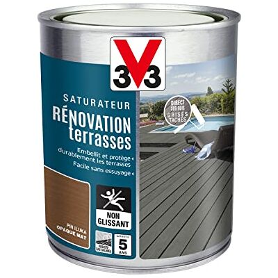 V33 Saturateur Rénovation Terrasses Et Bardages, Pin Iluka 1L - Publicité V33 Saturateur Rénovation Terrasses Et Bardages, Pin Iluka 1L - Publicité