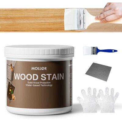 Mollor Teinture pour bois à base d'eau, Huile bois finitions multiples Intérieur/extérieur, Séchage rapide, Faible odeur (473ml, Transparent avec outils) - Publicité Mollor Teinture pour bois à base d'eau, Huile bois finitions multiples Intérieur/extérieur, Séchage rapide, Faible odeur (473ml, Transparent avec outils) - Publicité