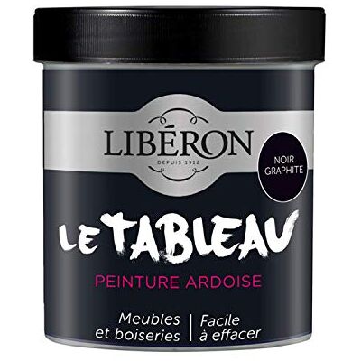 Libéron Peinture Tableau, Noir Graphite, 0,5L - Publicité Libéron Peinture Tableau, Noir Graphite, 0,5L - Publicité