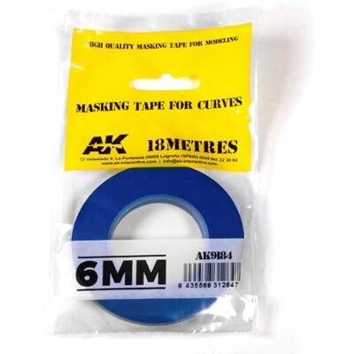 Ruban de masquage bleu AK Interactive - 6mm pour courbes - Publicité Ruban de masquage bleu AK Interactive - 6mm pour courbes - Publicité