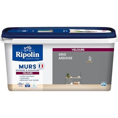 Peinture acrylique gris ardoise RIPOLIN pour murs et radiateurs - Peinture - Publicité Peinture acrylique gris ardoise RIPOLIN pour murs et radiateurs - Peinture - Publicité
