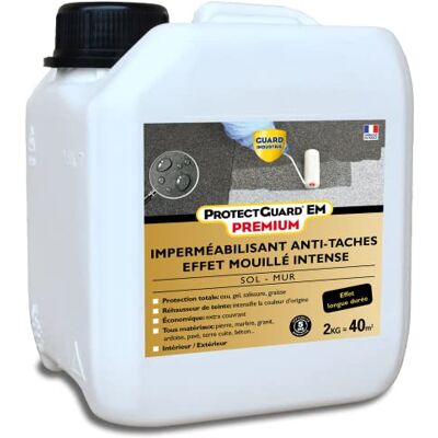 Guard Industrie Protectguard Em Premium Effet Mouillé Imperméabilisant Hydrofuge, Ravive Couleur Protection Contre L’Eau Et Les Taches Fabrication Française Bidon 2 L Traite 45M2 - Publicité Guard Industrie Protectguard Em Premium Effet Mouillé Imperméabilisant Hydrofuge, Ravive Couleur Protection Contre L’Eau Et Les Taches Fabrication Française Bidon 2 L Traite 45M2 - Publicité