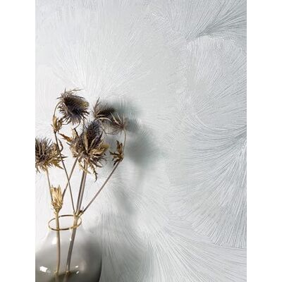Newroom papier peint intissé argent blanc feuilles jungle salon - Publicité Newroom papier peint intissé argent blanc feuilles jungle salon - Publicité
