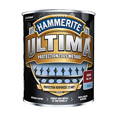 Hammerite Ultima Peinture Acrylique Tous Métaux 3 en 1 : Antirouille, Direct sur Rouille et Sans Sous-couche Brillant Rouge 2,5 L - Publicité Hammerite Ultima Peinture Acrylique Tous Métaux 3 en 1 : Antirouille, Direct sur Rouille et Sans Sous-couche Brillant Rouge 2,5 L - Publicité