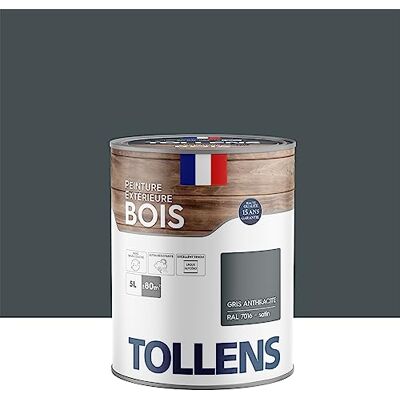 Peinture extérieure pour bois Tollens Satin Gris Anthracite - Peinture - Publicité Peinture extérieure pour bois Tollens Satin Gris Anthracite - Peinture - Publicité