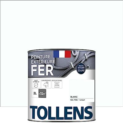 Tollens Peinture extérieure fer 2 en 1 Ultra Résistante Protection antirouille Laque Riche en Résine Sans Sous-Couche Entretien Facile Brillant Blanc 2L = 32m2 - Publicité Tollens Peinture extérieure fer 2 en 1 Ultra Résistante Protection antirouille Laque Riche en Résine Sans Sous-Couche Entretien Facile Brillant Blanc 2L = 32m2 - Publicité