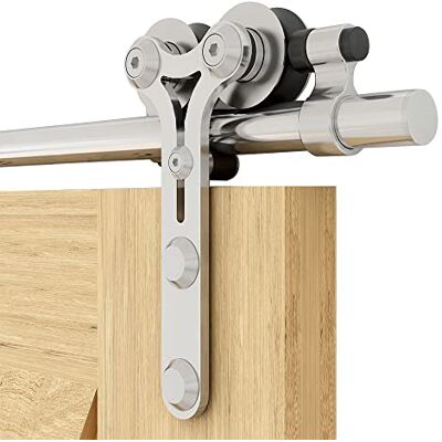 CCJH 2M (6.6FT) Acier Inoxydable Rail Porte Coulissante, Quincailleri Kit de Rail Pour Porte en Bois Simple - Publicité CCJH 2M (6.6FT) Acier Inoxydable Rail Porte Coulissante, Quincailleri Kit de Rail Pour Porte en Bois Simple - Publicité