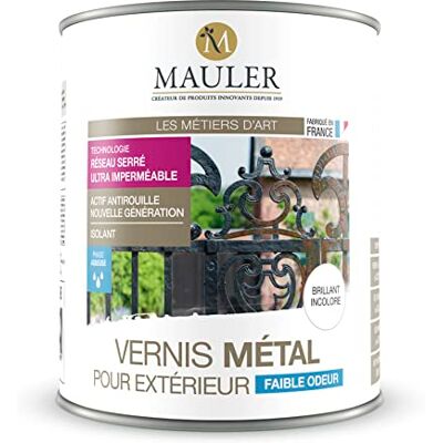 MAULER Pro Vernis Métal pour Extérieur Brillant Incolore 1L Antirouille préventif et fixe la rouille existante en empêchant son développement Qualité Professionnelle depuis 1919 - Publicité MAULER Pro Vernis Métal pour Extérieur Brillant Incolore 1L Antirouille préventif et fixe la rouille existante en empêchant son développement Qualité Professionnelle depuis 1919 - Publicité