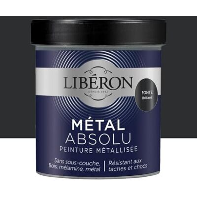 Libéron Peinture Métal Absolu Brillant Fonte 0,5 L - Publicité Libéron Peinture Métal Absolu Brillant Fonte 0,5 L - Publicité