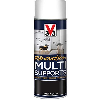 V33 Peinture Rénovation Multi-supports Noir Satin 400ml - Publicité V33 Peinture Rénovation Multi-supports Noir Satin 400ml - Publicité