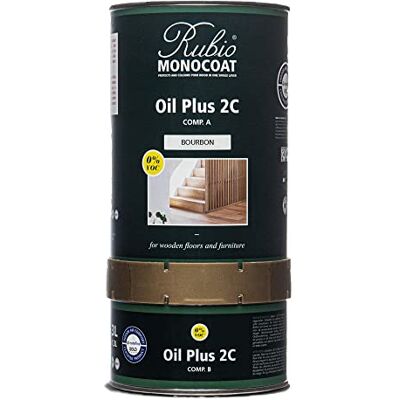 Rubio Monocoat Huile pour bois 52 m² Bourbon Oil Plus 2C Huile de lin pour bois écologique à séchage rapide pour l'intérieur, avec accélérateur (partie B) Protecteur 1,3L - Publicité Rubio Monocoat Huile pour bois 52 m² Bourbon Oil Plus 2C Huile de lin pour bois écologique à séchage rapide pour l'intérieur, avec accélérateur (partie B) Protecteur 1,3L - Publicité