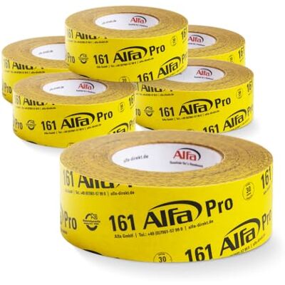Alfa 161 Pro» Ruban adhésif en papier haute performance, 6 pièces, 50 mm x 40m, ultra fixant à usage intérieur - Publicité Alfa 161 Pro» Ruban adhésif en papier haute performance, 6 pièces, 50 mm x 40m, ultra fixant à usage intérieur - Publicité