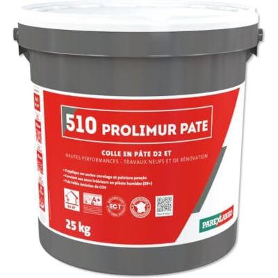 Parexlanko Colle carrelage murale 510 PROLIMUR PÂTE Ivoire -25kg Prête à l’emploi Pour murs intérieurs et pièces humides Multi-support Pose sans primaire Haute adhérence - Publicité Parexlanko Colle carrelage murale 510 PROLIMUR PÂTE Ivoire -25kg Prête à l’emploi Pour murs intérieurs et pièces humides Multi-support Pose sans primaire Haute adhérence - Publicité