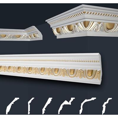Marbet Design Moulures de plafond Marbet gold paquet économique de styrofoam EPS Moulures stucco à motifs, en design traditionnel (20 mètres B-24 G) Moulure d'angle décorative moulure d'angle profilée - Publicité Marbet Design Moulures de plafond Marbet gold paquet économique de styrofoam EPS Moulures stucco à motifs, en design traditionnel (20 mètres B-24 G) Moulure d'angle décorative moulure d'angle profilée - Publicité