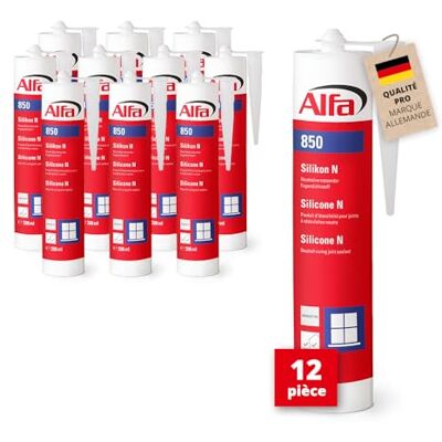 Alfa 850 Silicone N Colle d'étanchéité pour pare-vapeur, manhattan, 12 pièces, intérieur/extérieur, scellant neutre pour joints - Publicité Alfa 850 Silicone N Colle d'étanchéité pour pare-vapeur, manhattan, 12 pièces, intérieur/extérieur, scellant neutre pour joints - Publicité