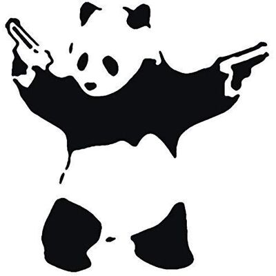 Ideal Stencils Pochoir Banksy Panda Guns Pandamonium Réutilisable Décor Maison & Art Artisanat Peinture Pochoir semi transparent pochoir, XS/ 11X11CM - Publicité Ideal Stencils Pochoir Banksy Panda Guns Pandamonium Réutilisable Décor Maison & Art Artisanat Peinture Pochoir semi transparent pochoir, XS/ 11X11CM - Publicité