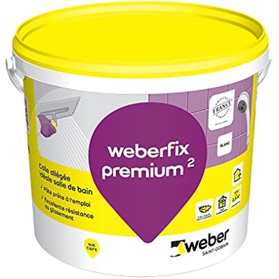 Weber Colle pour carrelage, 5kg, blanc, en pâte pour murs intérieurs et extérieurs, prête à l'emploi, spéciale salle de bain et cuisine, FIX PREMIUM, - Publicité Weber Colle pour carrelage, 5kg, blanc, en pâte pour murs intérieurs et extérieurs, prête à l'emploi, spéciale salle de bain et cuisine, FIX PREMIUM, - Publicité