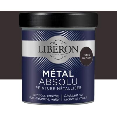 Libéron Peinture Métal Absolu Mat poudré Fonte 0,5 L - Publicité Libéron Peinture Métal Absolu Mat poudré Fonte 0,5 L - Publicité