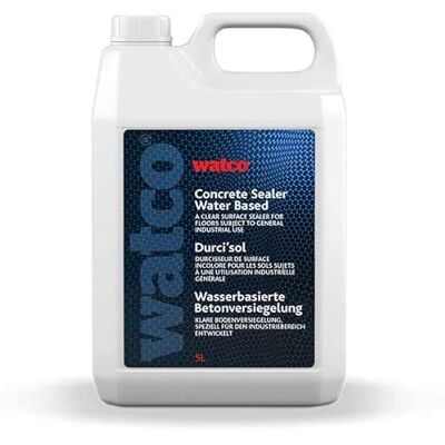 Watco Durci'sol, Durcisseur qui ferme, durcit et empêche le dégagement de poussière des sols en béton poreux (Incolore, 5 Litres) - Publicité Watco Durci'sol, Durcisseur qui ferme, durcit et empêche le dégagement de poussière des sols en béton poreux (Incolore, 5 Litres) - Publicité