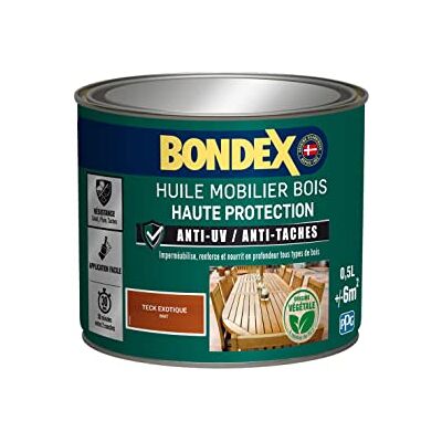 BONDEX Huile Mobilier 0.5L Teck - Huile pour Bois - Publicité BONDEX Huile Mobilier 0.5L Teck - Huile pour Bois - Publicité