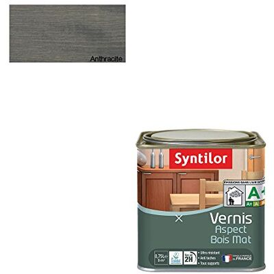 Syntilor Vernis Aspect Bois Anthracite Mat 0,75L - Publicité Syntilor Vernis Aspect Bois Anthracite Mat 0,75L - Publicité